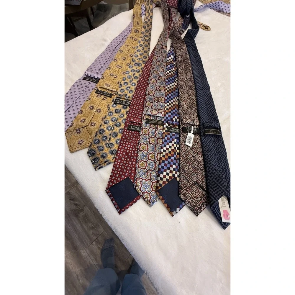 Jos A Bank Mens Silk Tie Lot 8 Signature Executive Reserve Neckties Patterned
